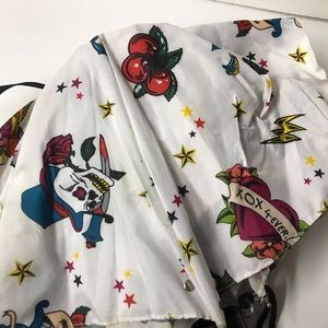 Betsey Johnson vintage tattoo pinup umbrella steampunk hat gypsy rockabilly star